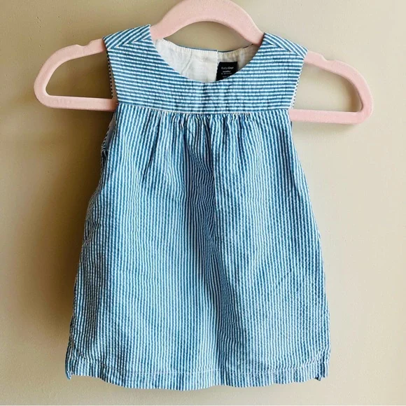 blue dress 12 18 months Petit Ami Girls Blue Multi Smocked Bishop Dress with bloomers 3 6 9 12   Classic Baby Boutique